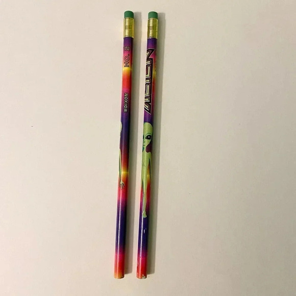 Lot of 2 Dixon NO 2 Alien Extraterrestrial UFO Pencil Unsharpened - Picture 2 of 13